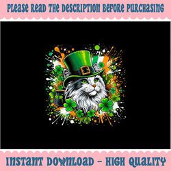 PNG ONLY Cat Irish Patricks Day Wearing Leprechaun Hat Png, Irish Lucky Cat Png, Patrick's Day Png, Digital Download