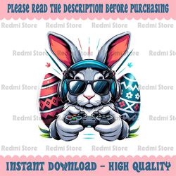 PNG ONLY Happy Easter Day Bunny Egg Video Game Png, Bunny Gamer Png, Easter Day Png, Digital Download