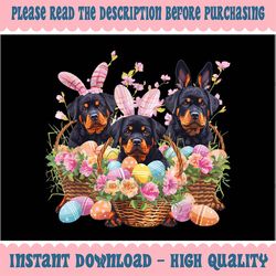 PNG ONLY Three Rottweiler Easter Rottweiler Easter Egg Png, Dog Easter Bunny Png, Easter Day Png, Digital Download