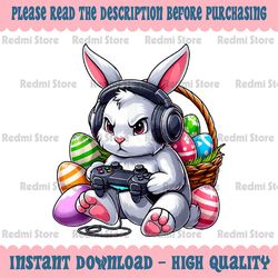 PNG ONLY Happy Easter Day Bunny Egg Video Gamer Png, Easter Gaming Png, Easter Day Png, Digital Download