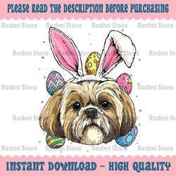 Shih Tzu Easter Bunny Dog Pet Owner Breeder Animal Lover Png, Watercolor Little Dog Png, Portrait Puppy Doggie Baby Png,