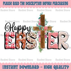 Plaid Happy Easter Bunny Ears Cross Cute Religious Ch-ris-tian Png, Happy Easter Png, Easter Bunny Chris-ti-an Png, Digi