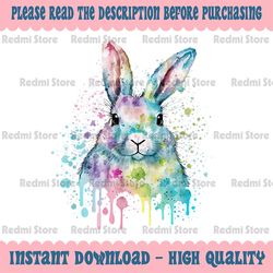 Colorful Easter Bunny Face Artsy Style Png, Colorful Easter Bunny Png, Happy Easter Day, Digital download