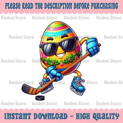PNG ONLY Easter Hockey Lovers Bunny Egg Png, Eggs Rabbits Play Hockey Png, Easter Day Png, Digital Download