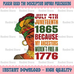 Black Queen Juneteenth 1865 Freedom African American Womens Png, African American Woman Png, Juneteenth Png, Digital Dow