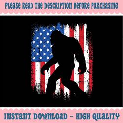 Retro Bigfoot Silhouette USA Flag Sasquatch Lovers July 4th Png, American Flag Bigfoot Png, The Fourth of July, Digital