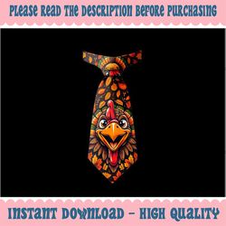 PNG ONLY- Funny Thanksgiving Tie With Turkey for Family Dinner Png, Novelty Necktie Turkey Png, Thanksgiving Png, Digita