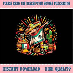 PNG ONLY Funny Dabbing Mexican Poncho Sombrero Cinco de Mayo Girl Boy Png, Cinco De Mayo Cute Png, Digital Download