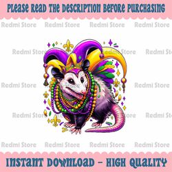 PNG ONLY Mardi Gras Opossum Png, Fleur De Lis Design Png, Mardi Gras Png, Digital Download