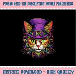 PNG ONLY Whimsical Cat Witch Doctor Png, Mardi Gras Cat Vintage Png, Mardi Gras Png, Digital Download