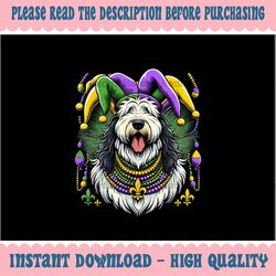 PNG ONLY Mardi Gras English Sheepdog Jester Png, Mardi Gras Dog Png, Digital Download