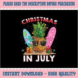 Christmas In July Pineapple Surf Santa Summer Tree Png, Christmas In July Png, Xmas In Summer Png, Digital Download