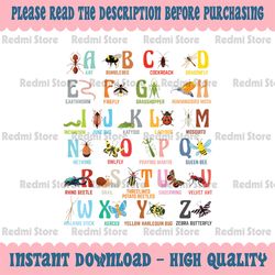 Funny Insect Animals Alphabet Kindergarten Back To School Png, Animal Alphabets icons Png, Back To School Png, Digital D