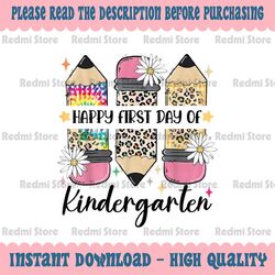 First Day Kindergarten Teacher Leopard Pencil Png, Kindergarten Pencil Png, Back To School Png, Digital Download