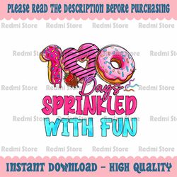 PNG ONLY 100 Days Sprinkled With Fun Girls Png, 100th Day Sweater Png, Digital Download