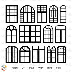 Window Svg, Window Silhouette, Window Cricut, Window Stencil Templates Dxf, Window Clipart Png