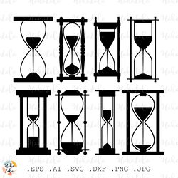Hourglass Svg, Hourglass Silhouette, Hourglass Cricut file, Hourglass Stencil Templates Dxf, Hourglass Clipart Png