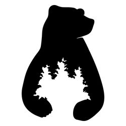 Black Bear, svg Cut File Instant download Svg Cricut silhouette Crafting Cricut file Tree Bear outline png laptop sticke