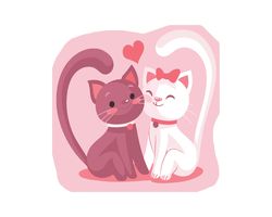 Couple Cat Love Svg Valentine Svg, Cats Svg, Couple Cats Svg