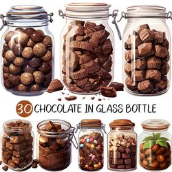 Valentine's Day Chocolate Gift in Glass Bottle PNG | Sweets Clipart Heart Candy Lovely Cute Adorable Dessert Gift Ball B