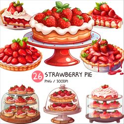 Strawberry Pie PNG | sweet dessert fruit bakery baking sticker cute stand display case tray strawberry syrup flowing