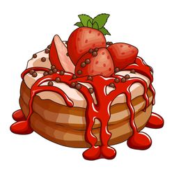 Sweet donuts overflowing with strawberries and syrup | SVG PNG dessert sweet eat food fruit dripping cream cheese chocol