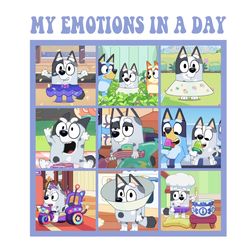 My Emotions In A Day Png, Muffin Bluedog Png, Bluedog Family Instant Download