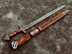 Handmade VIKING Sword Real Damascus Steel Northman Sword Beautiful Gift for him GROOMSMEN gift Personalized Gift for Men
