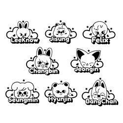 Stray Kids Svg ,Kpop Star PNG , Stray Kids zooLightstick Stickers , Vector files for Cricut