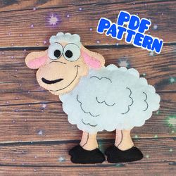 Pattern felt sheep PDF Felt farm pattern Felt animal pattern DIY sheep ornament Felt lamb pattern Felt ornaments pattern