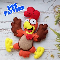 felt rooster ornament pattern felt toy pattern farm ornaments rooster pattern felt toy sewing pattern felt pattern