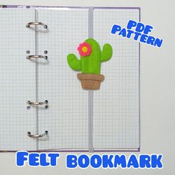 Pattern felt bookmark book cactus Diy felt pattern Felt Cactus pattern Felt bookmark pattern Bookmark template