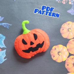 Halloween felt pattern Felt Pumpkin pattern Felt halloween decor Halloween decorations Felt pumpkin ornament