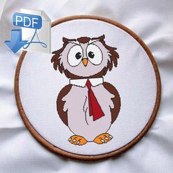 Owl cross stitch pattern Bird cross stitch pattern Cross stitch pattern PDF