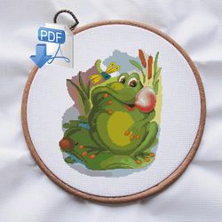 Frog cross stitch pattern Animals cross stitch pattern Cross stitch pattern PDF Instant PDF Download