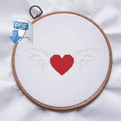 Heart cross stitch pattern Valentine's Day cross stitch pattern Love cross stitch Instant PDF Download