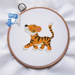 Tiger cross stitch pattern Animals cross stitch pattern Instant PDF Download