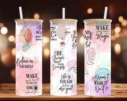 Daily Affirmation - 25 oz Glass-Can Tumbler Wrap - Self Love Sublimation Design - Png File