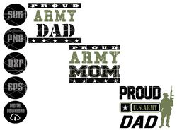 Military/ Army Dad/Army Mom-Layered Digital Downloads for Cricut, Silhouette Etc.. Svg| Eps| Dxf| Png| Files