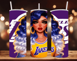 Lakers Girl- 20 oz Skinny Tumbler Wrap - Sublimation Design - PNG file