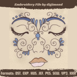 face Little dolly Machine Embroidery Design Files, embroidery