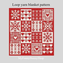 Holiday Granny blanket -loop yarn pattern PDF