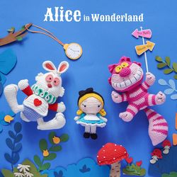 Alice in Wonderland Crochet Pattern by Aquariwool Crochet (Crochet Doll Pattern/Amigurumi Pattern for Baby gift)