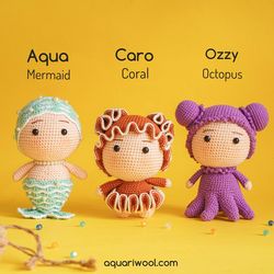 Bundle 3 in 1: Coral, Octopus & Mermaid (Amigurumi Pattern/Amigurumi Crochet Pattern/Crochet Amigurumi