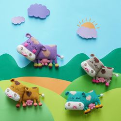 Flat Cows: Calf & Mommy Cow Crochet Pattern, Crochet Doll Pattern/Amigurumi Pattern for Baby gift