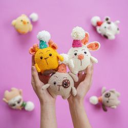 Party Amigurumi Bundle Crochet Pattern Crochet (Crochet Doll Pattern/Amigurumi Pattern for Baby gift