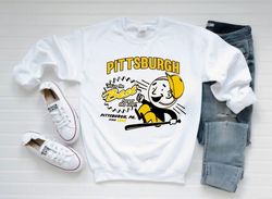 Pittsburgh Baseball Cartoon Mascot We Are The Best Vintage White Sweatshirt, Pittsburgh Baseball Team Retro Shirt, Baseb