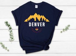 NEW Denver Basketball Retro Icon Vintage Navy Shirt, Denver Basketball Team Retro Shirt, American Basketball Tshirt, For