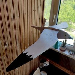 Wooden seagull flying bird mobile, Hanging eco, Toy for kid, Nursery decor