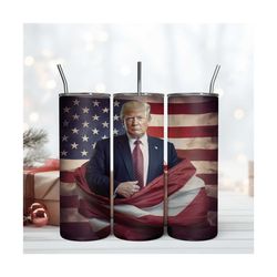 Donald Trump Tumbler Wrap PNG Design, Donald Trump 2024 US 20 oz Skinny Tumbler Design